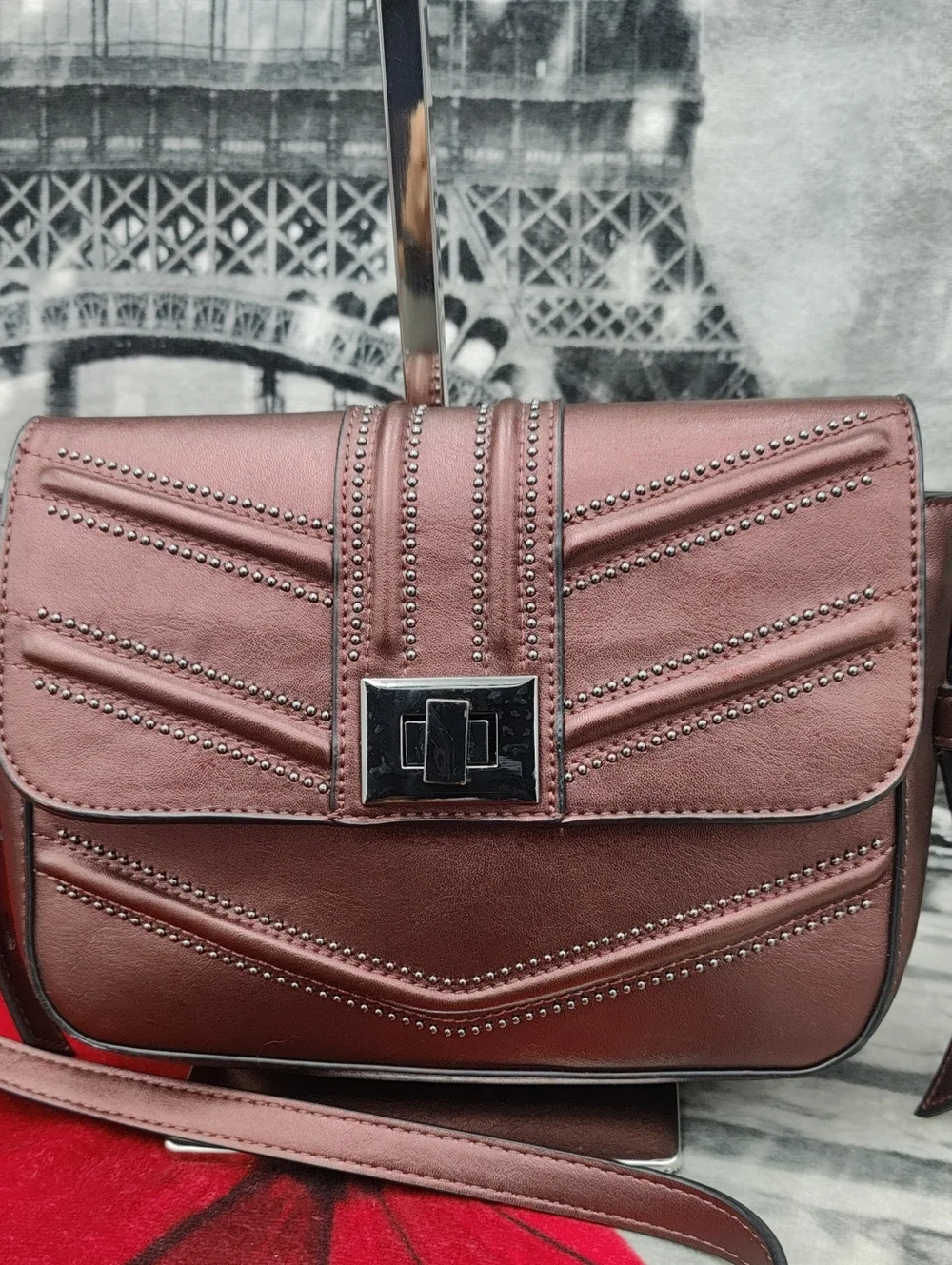 Inc International Concepts Marney Metallic Madeira Faux Leather Bag